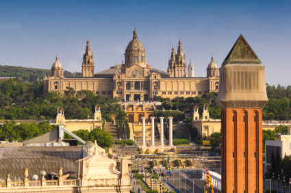 Parkanlage am Berg Montjuic in Barcelona